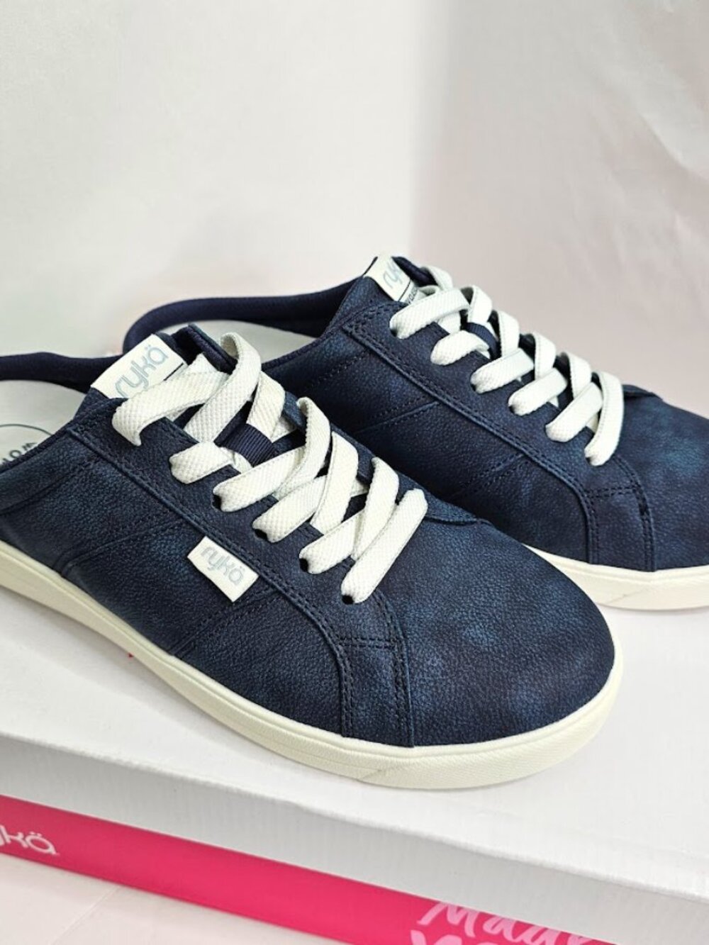 NEW RYKA Fixed Lace Sneaker Mules VIV Classic Mule Women's size 10W ACADEMY BLUE - Picture 4 of 8